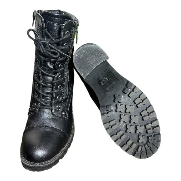 GBG Los Angeles Jaydyn Black 3.5” heeled combat ankle boots womens size 7.5 - Picture 6 of 11